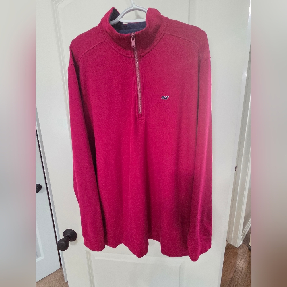 Vineyard Vines Men's Burgundy Zip-Up Sweater. LIKE NEW!!